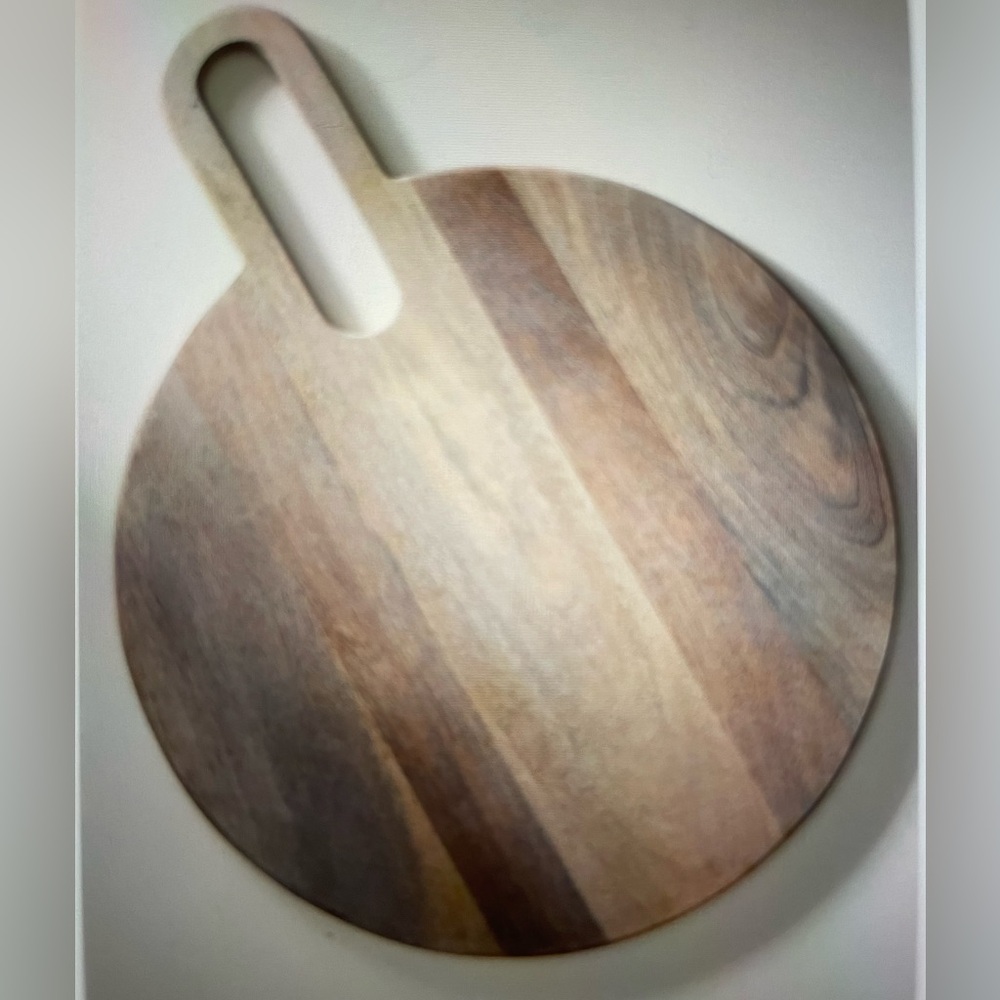❤️ ANTHROPOLOGIE ROUND HANDLED CHEESE BOARD LARGE NEW